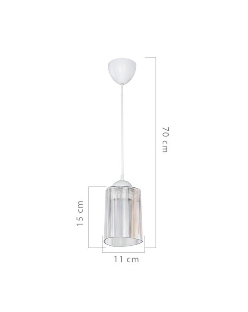 Lampada a sospensione con paralume triangolare in plastica trasparente Optical MDL4125