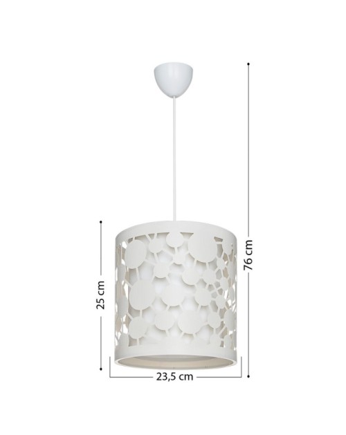 Lampada a sospensione paralume bianco con intagli Summer ASZ1178