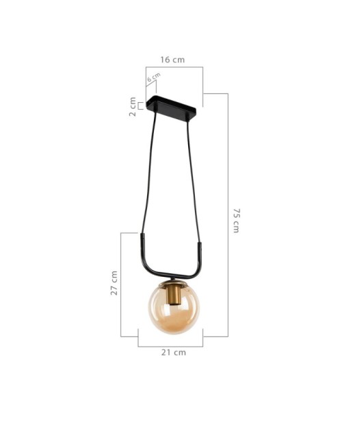 Lampada a sospensione stile minimal Terena ASZ1422 nera