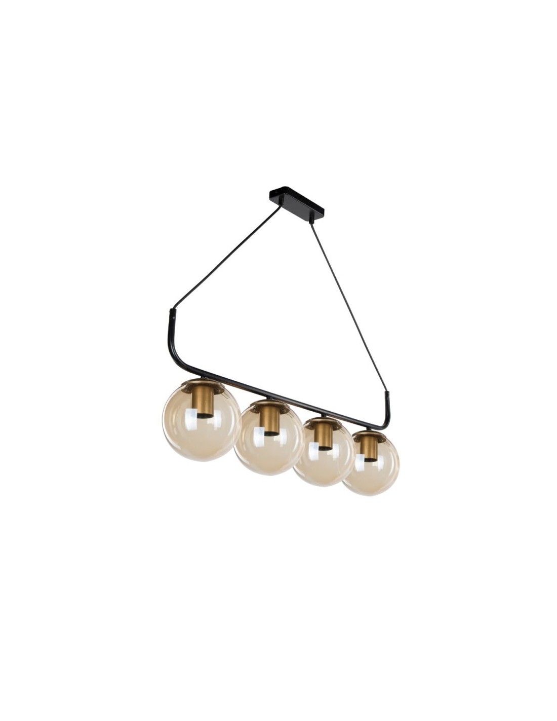 Lampada a sospensione stile minimal 4 punti luce Terena MDL4147 nera