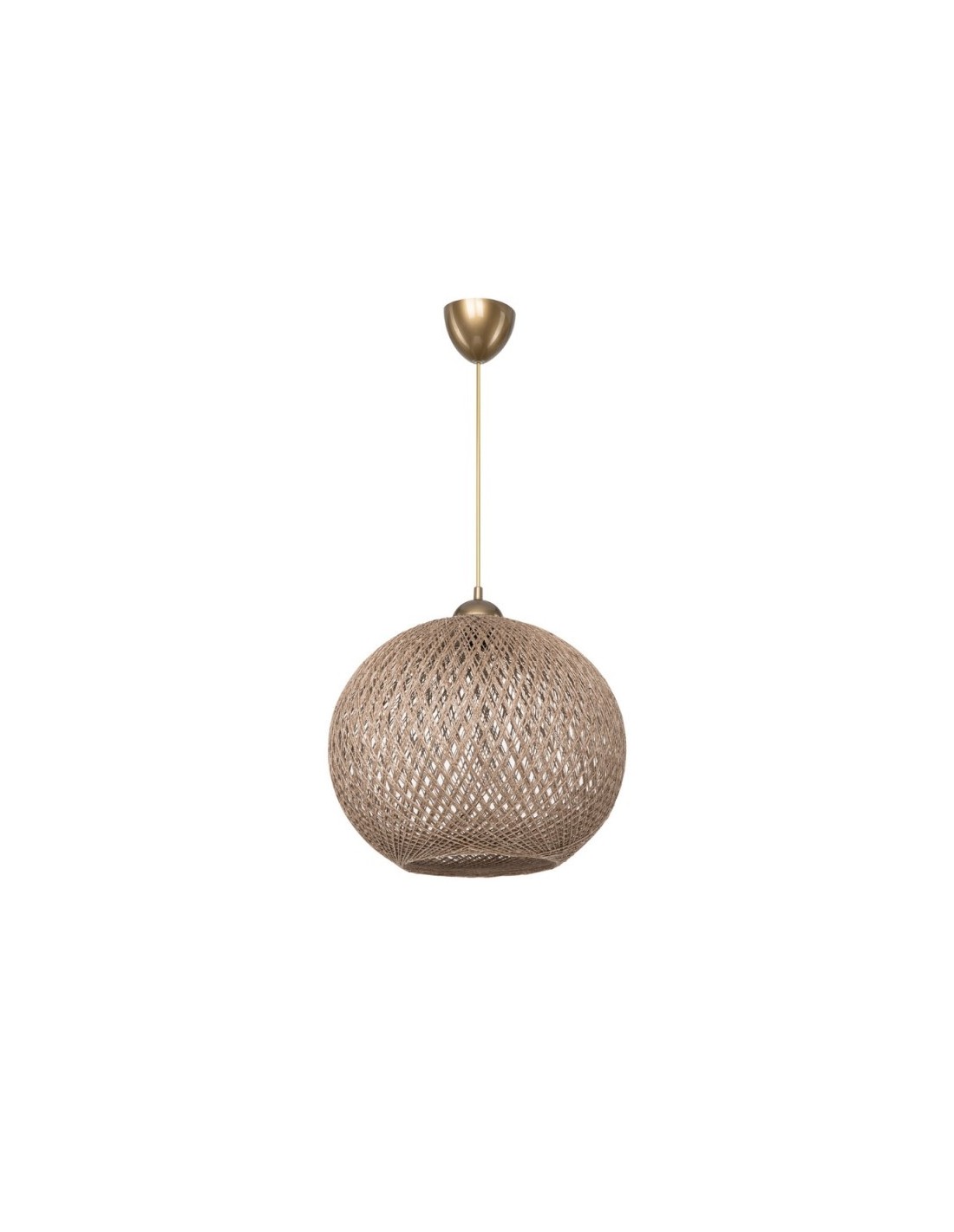 Lampada a sospensione con paralume in corda intrecciato beige Yumak MDL4746