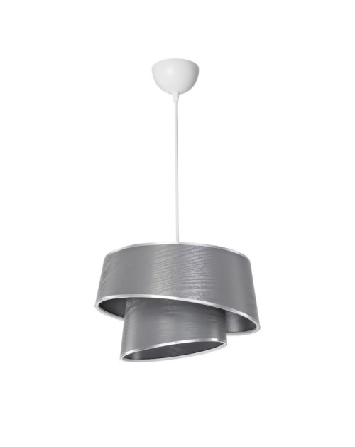 Lampada a sospensione con paralume grigio effetto legno Lima MDL5132