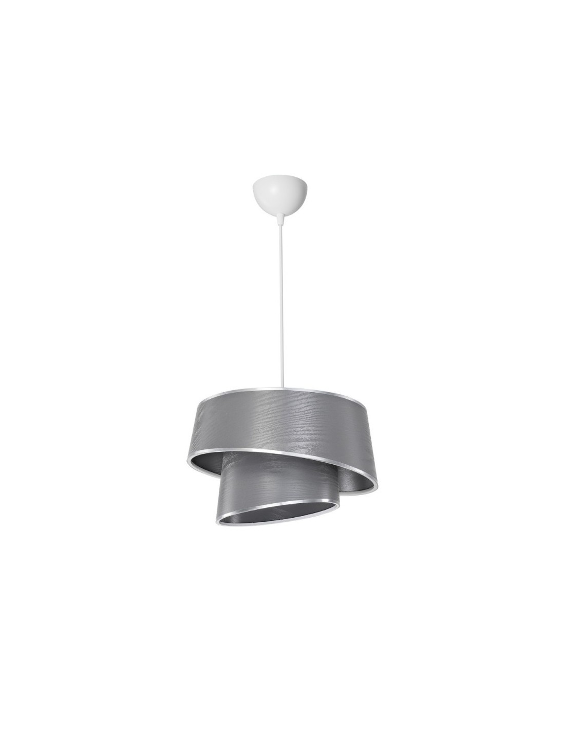 Lampada a sospensione con paralume grigio effetto legno Lima MDL5132