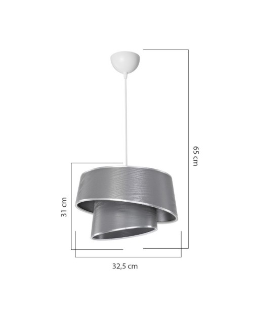 Lampada a sospensione con paralume grigio effetto legno Lima MDL5132