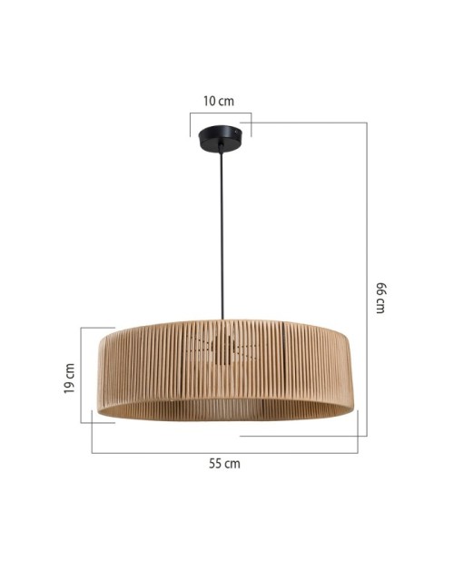 Lampada a sospensione in carta effetto bamboo caffè stile rustico Roya ASZ1747