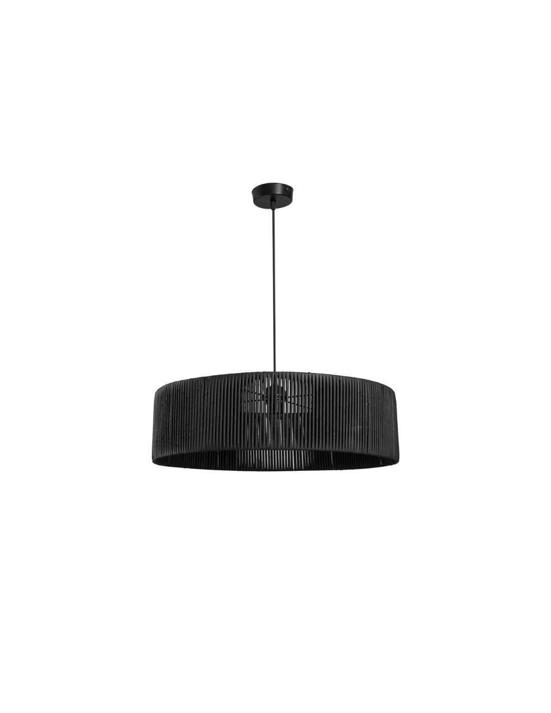 Lampada a sospensione in carta effetto bamboo nero stile rustico Roya ASZ1749