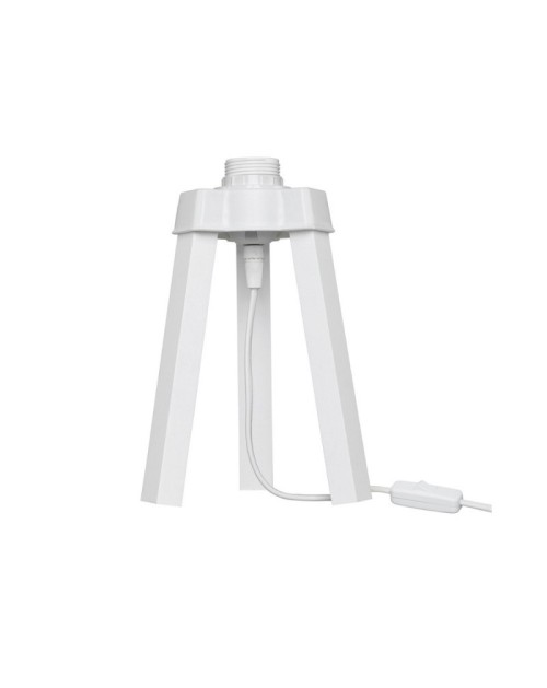 Lampada da tavolo treppiede bianco e paralume tessuto colore beige PIKOBI2634