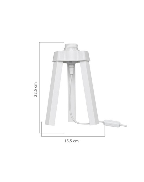 Lampada da tavolo treppiede bianco e paralume tessuto colore beige PIKOBI2634