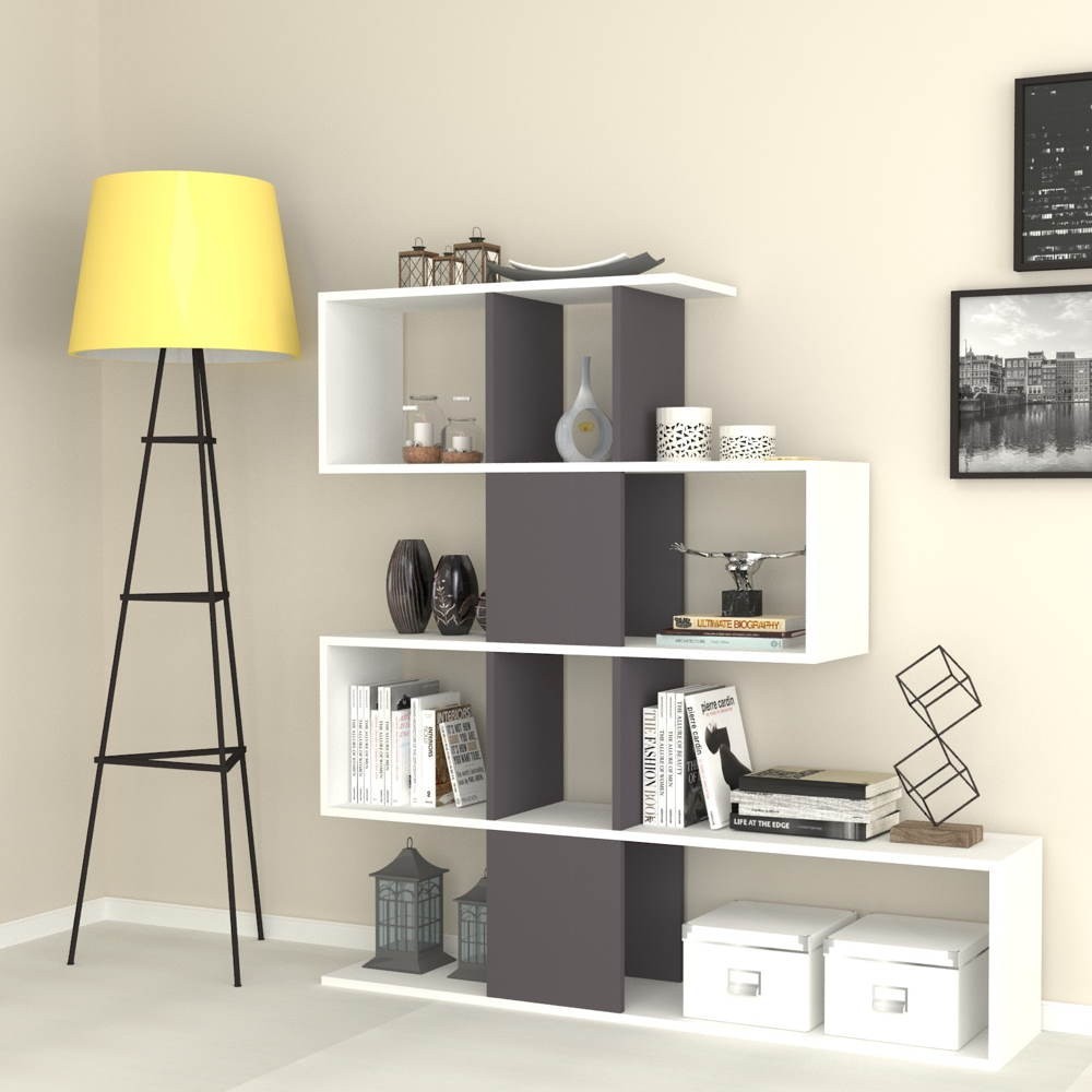 Libreria bifacciale 145x145x29 cm. Aktif bianco ghisa