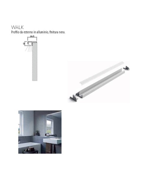 Profilo illuminazione LED bagno Walk 600 mm