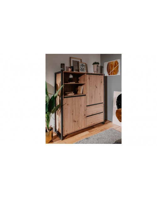 Credenza alta L120XP40XH140 quercia antracite Denver 51